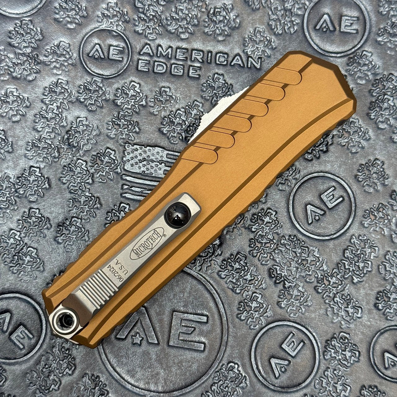 GUNMANSA Microtech Cypher II S/E Tan Stonewash Standard 1241-10TA