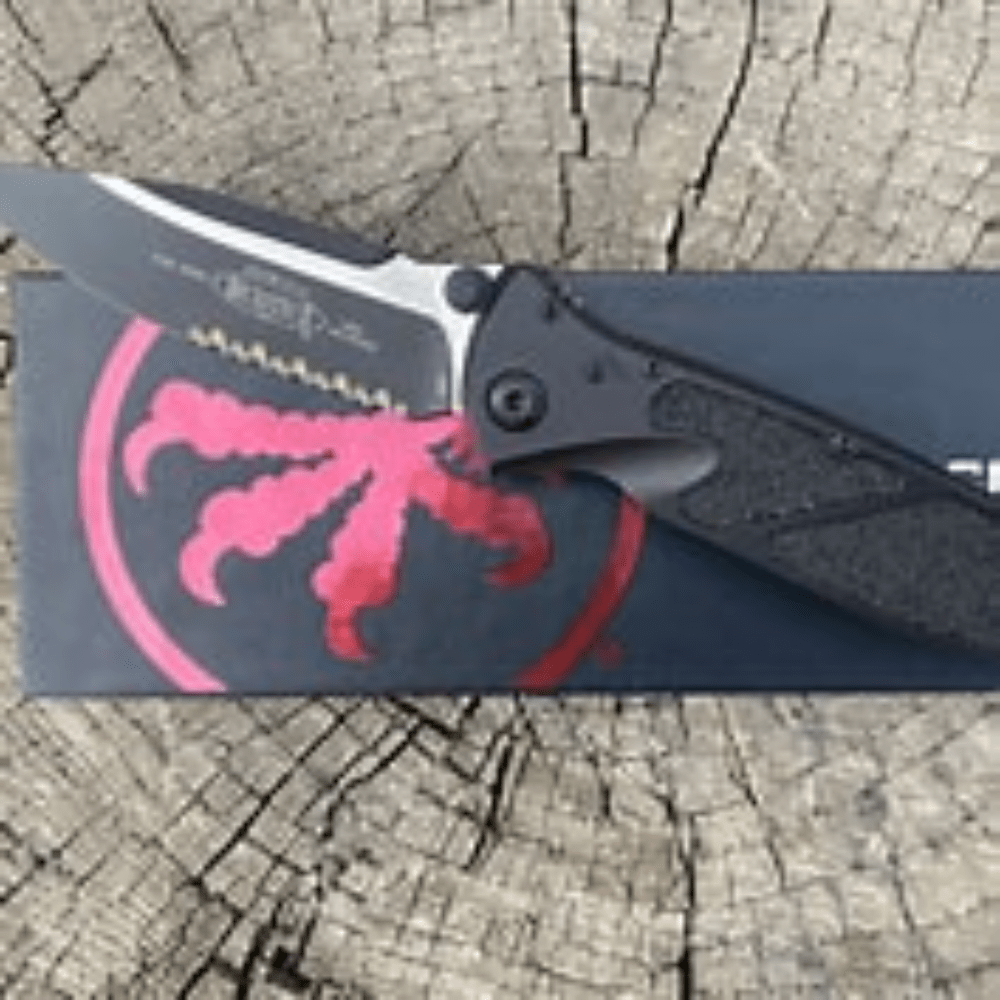 GUNMANSA Microtech Socom Elite S/E-M Black Tactical Partial Serrated – 160-2T