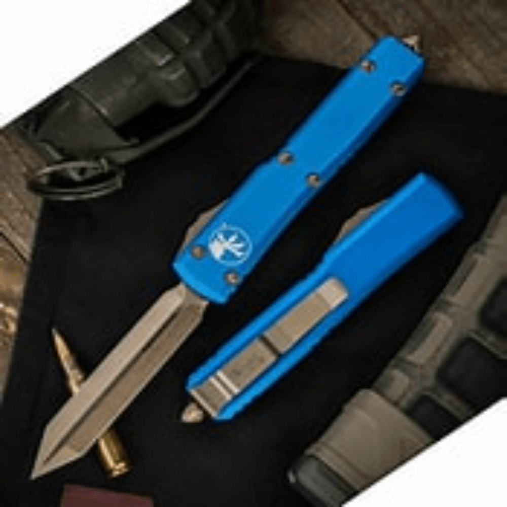GUNMANSA Microtech Ultratech Spartan Bronze Standard Blue – 223-13BL