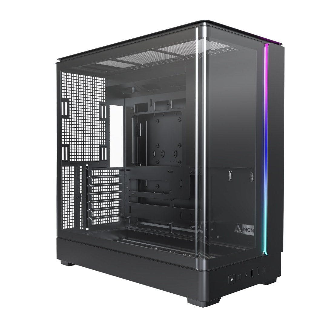 GUNMANSA MONTECH KING 45 KING45B ATX PC Case, Curved Panoramic Glass, Chimney Airflow, 360mm Radiator Support (Black)