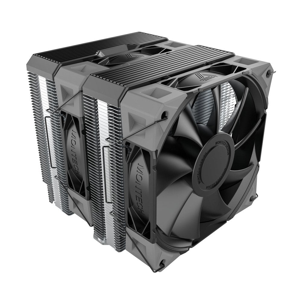 GUNMANSA MONTECH NX600 Dual-Tower CPU Air Cooler with 6 Heatpipes & Premium Top Cover | 28 mm E28 Premium Fan 2000RPM PWM | Soldered Copper Base | Superior Heat Dissipation | All Intel & AMD Socket Support | Black