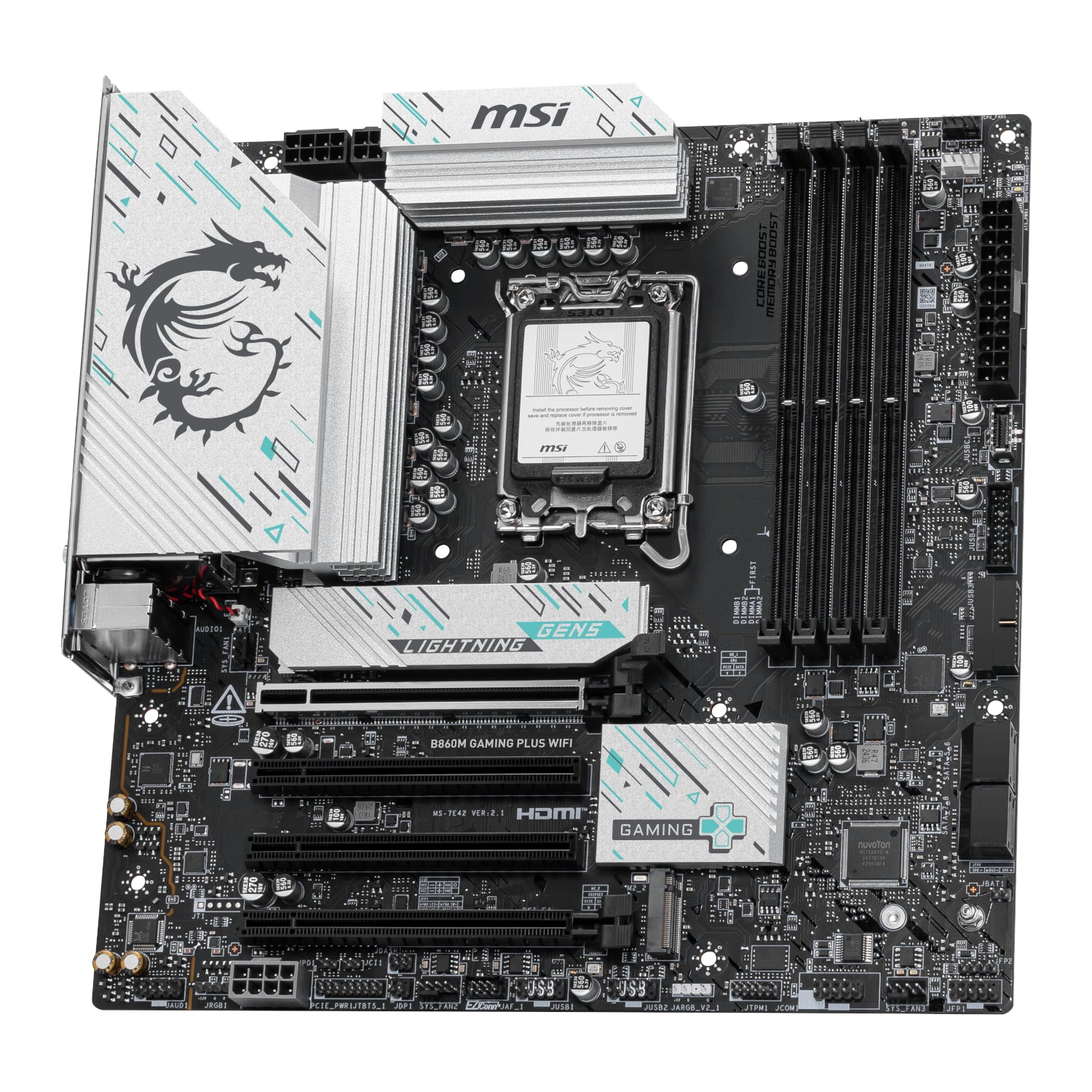 GUNMANSA MSI B860M Gaming PLUS WIFI Intel LGA1851 DDR5 M-ATX Motherboard