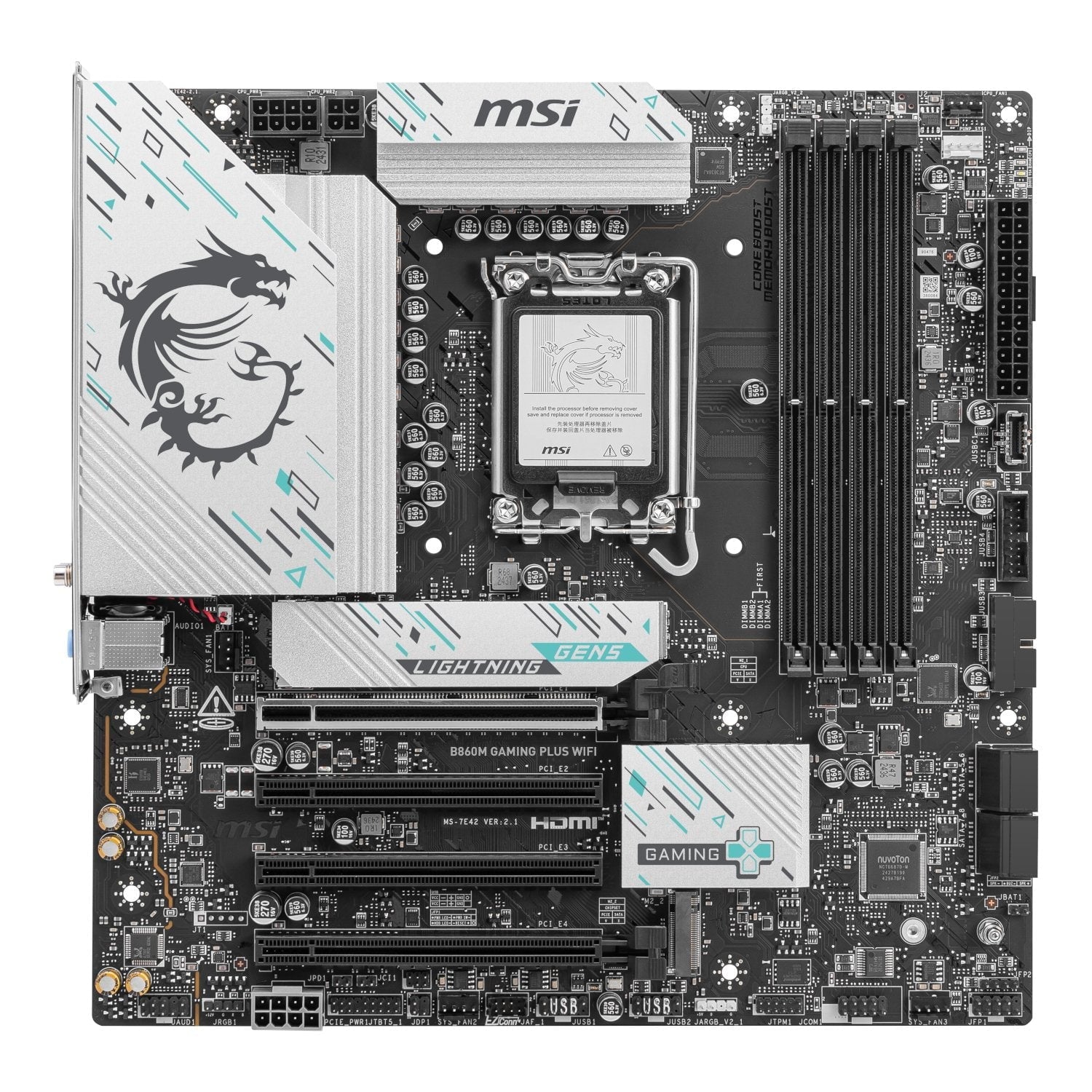GUNMANSA MSI B860M Gaming PLUS WIFI Intel LGA1851 DDR5 M-ATX Motherboard