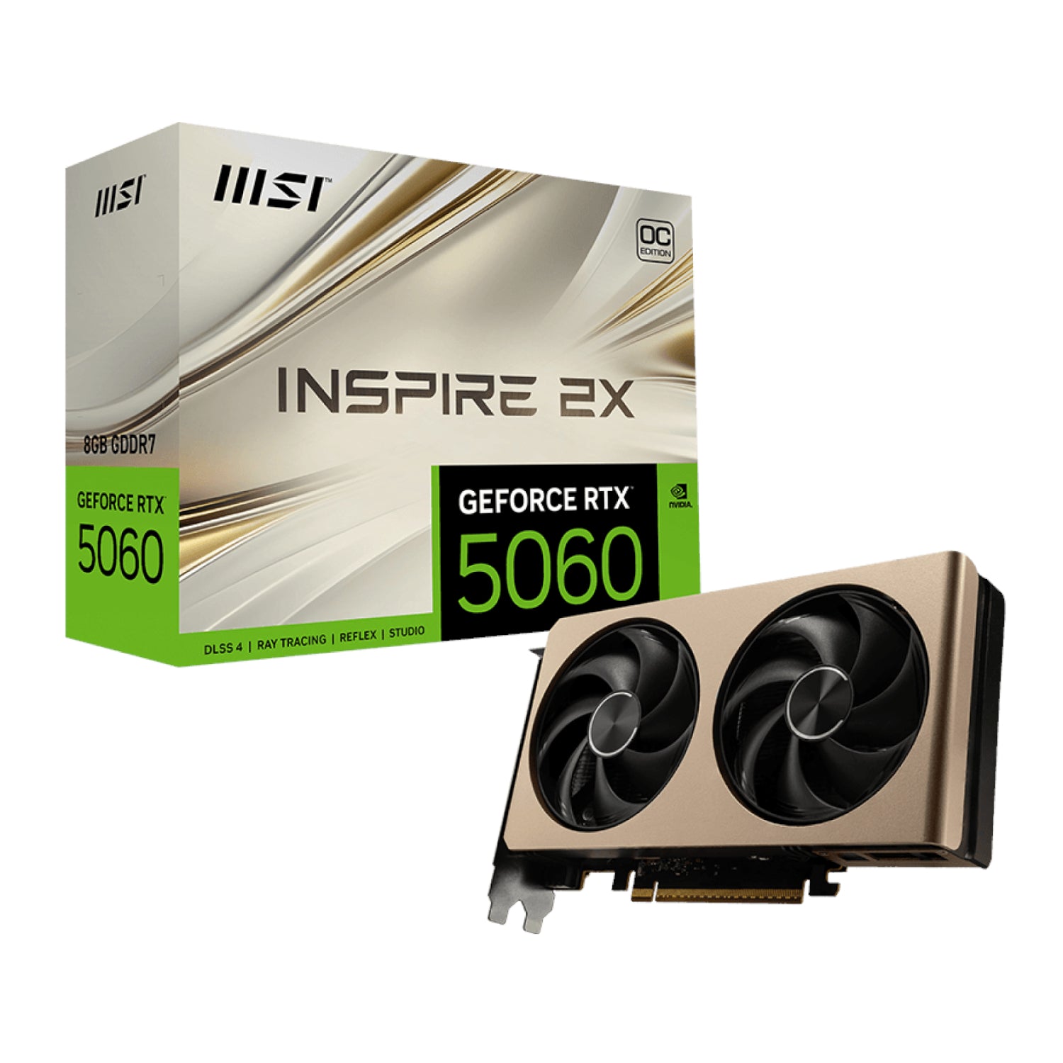 GUNMANSA MSI GeForce RTX 5060 8G INSPIRE 2X OC Graphics Card – Gold