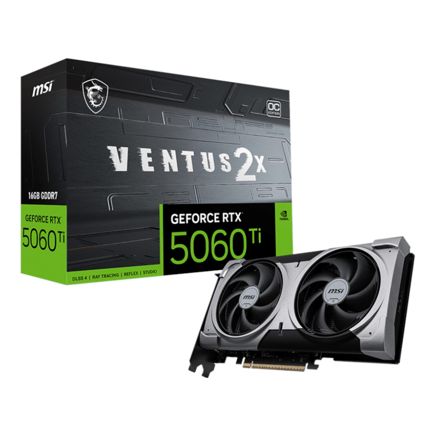 GUNMANSA MSI GeForce RTX 5060 Ti VENTUS 2X OC PLUS 16GB GDDR7 Graphics Card