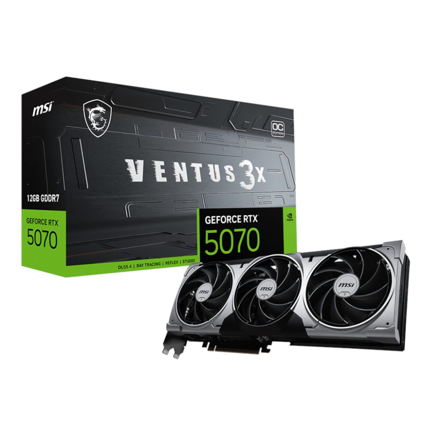 GUNMANSA MSI GeForce RTX 5070 12GB VENTUS 3X OC Graphics Card - PCIe 5.0