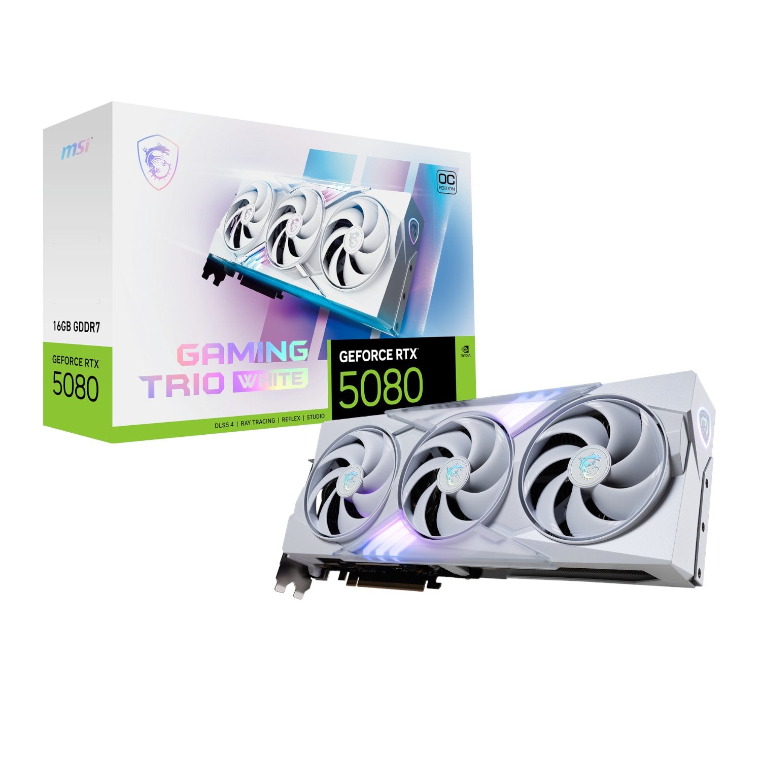 GUNMANSA MSI GeForce RTX 5080 GAMING TRIO OC 16G Graphics Card - White