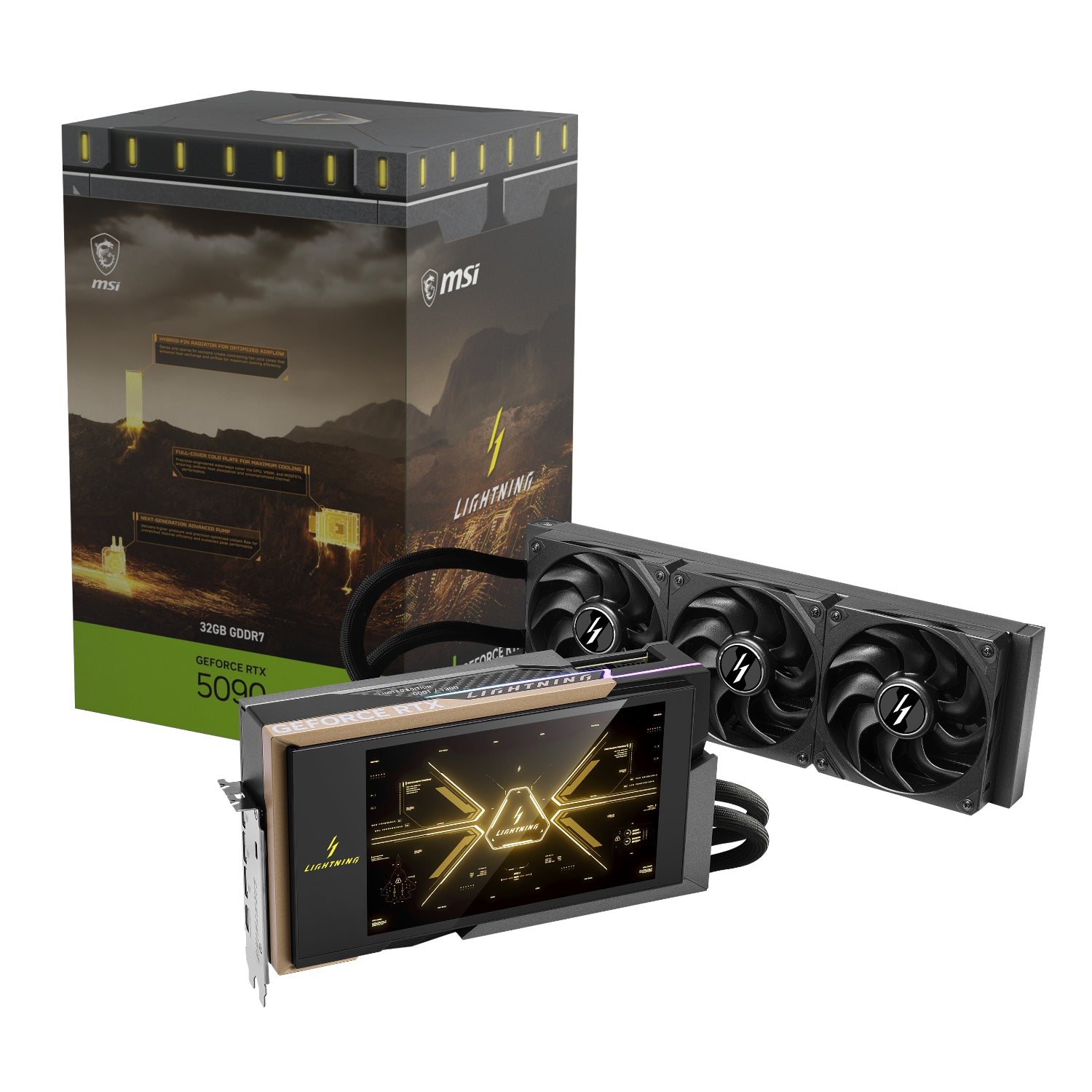 GUNMANSA MSI GeForce RTX 5090 32G LIGHTNING Z LCD Liquid Cooled Graphics Card