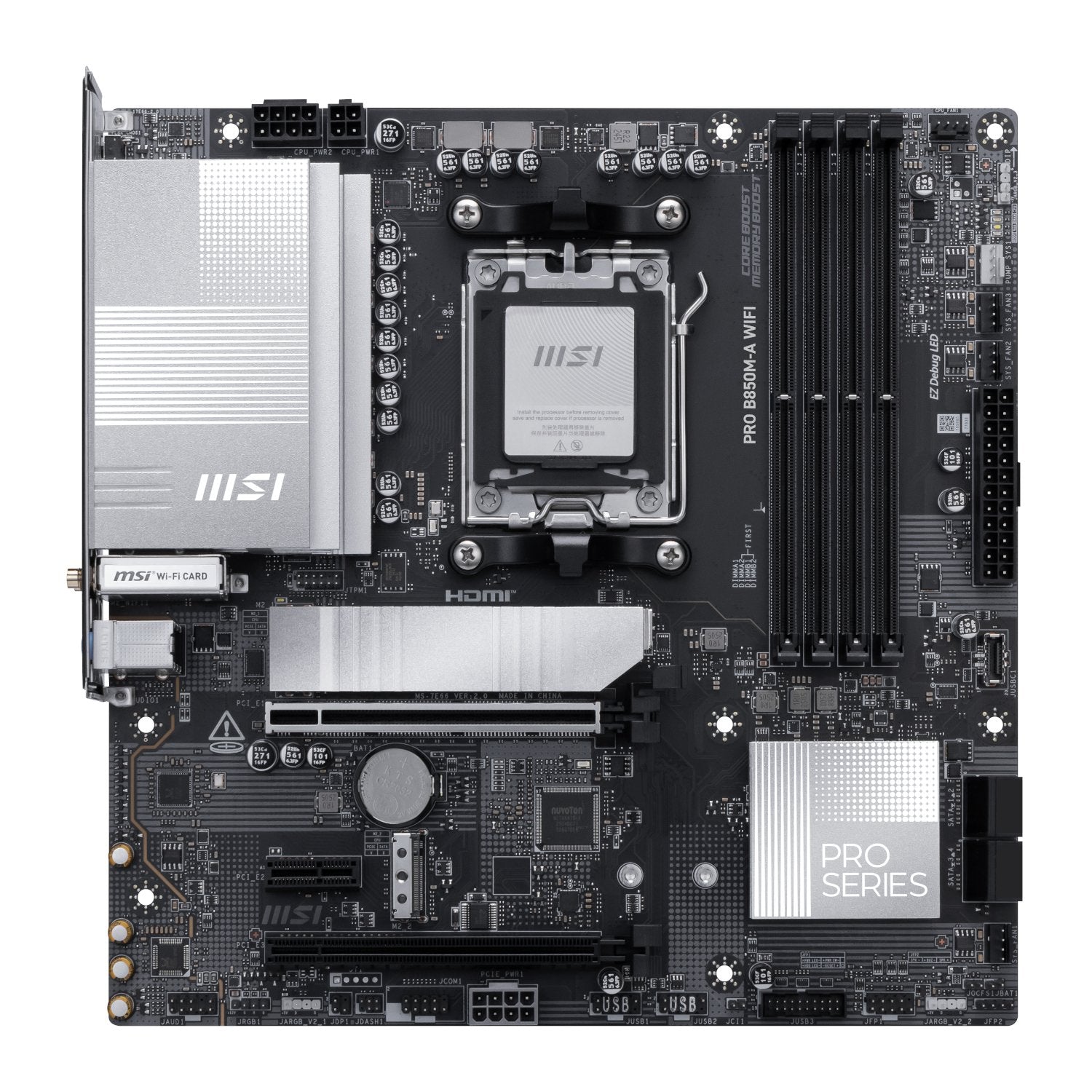 GUNMANSA MSI PRO B850M-A WIFI AM5 DDR5 M-ATX Motherboard