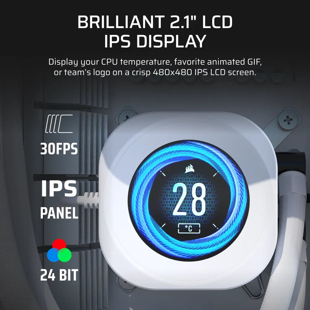 GUNMANSA ''NAUTILUS 240 RS LCD Liquid CPU Cooler – 2.1'''' IPS LCD Screen – RS120 Fans – 240 mm Radiator – LGA 1851/1700;
AMD® AM5/AM4 -