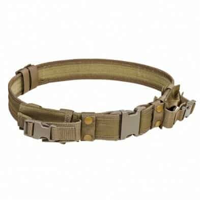 GUNMANSA NcStar Tactical Belt with Two Pouches - TAN CVBLT2978T