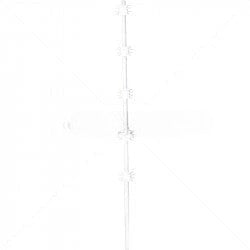 GUNMANSA Nemtek Fence Pole - 6Line Square Tube Galv PC Black+Pin Jurassic Black Part No: EF112-1