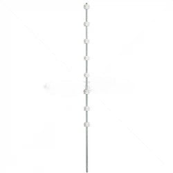 GUNMANSA Nemtek Fence Pole - 8Line Round Bar Galvanised PC WB Part No: EF16-8