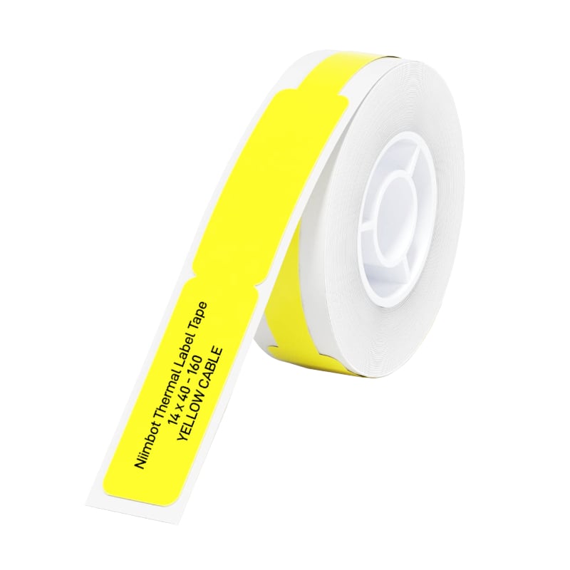 GUNMANSA NIIMBOT D11/D110/D101/H1S Thermal Label 12.5x74mm - 65 Labels Per Roll - Yellow for Cable