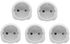 GUNMANSA Noble 2 Pin Round Schuko Adaptor 5 Pack