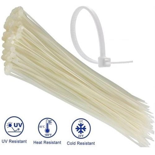 GUNMANSA Noble 3.6 x 250mm Pack of 100 White Nylon Cable Ties