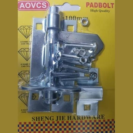 GUNMANSA Noble Lockable Pad Bolt latch 100mm Zinc Plated