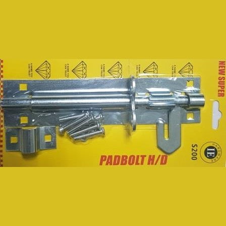 GUNMANSA Noble Lockable Pad Bolt latch 200mm Zinc Plated