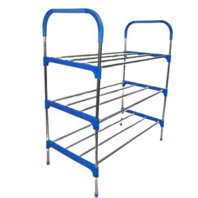 GUNMANSA Nordic Blue Wind Cross 3 Tier 12 Shoe Steel Rack
