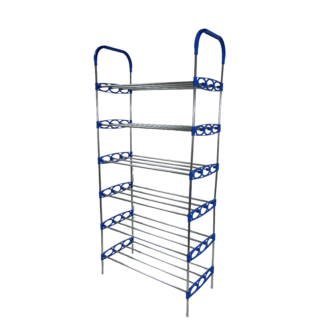 GUNMANSA Nordic Wind Blue 6 Tier 18 Shoe Steel Rack