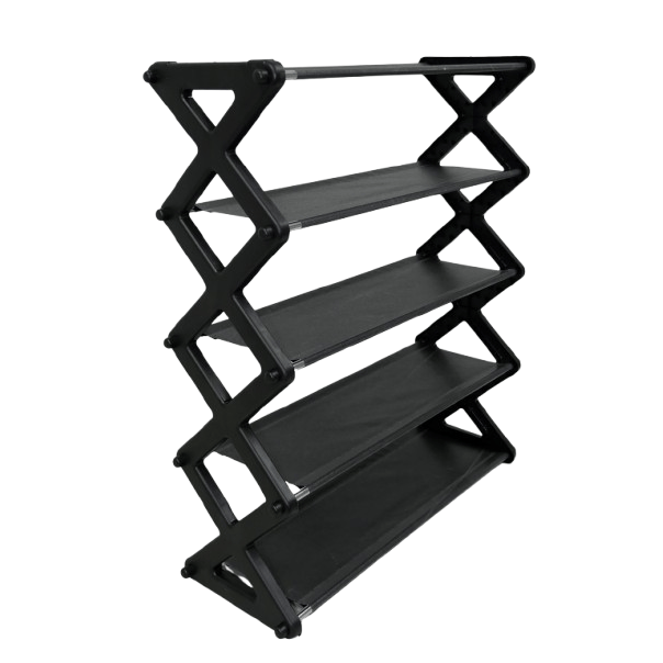GUNMANSA Nordic Wind Cross 5 Tier 15 Shoe Rack Black