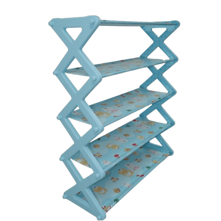 GUNMANSA Nordic Wind Cross 5 Tier 15 Shoe Rack Blue