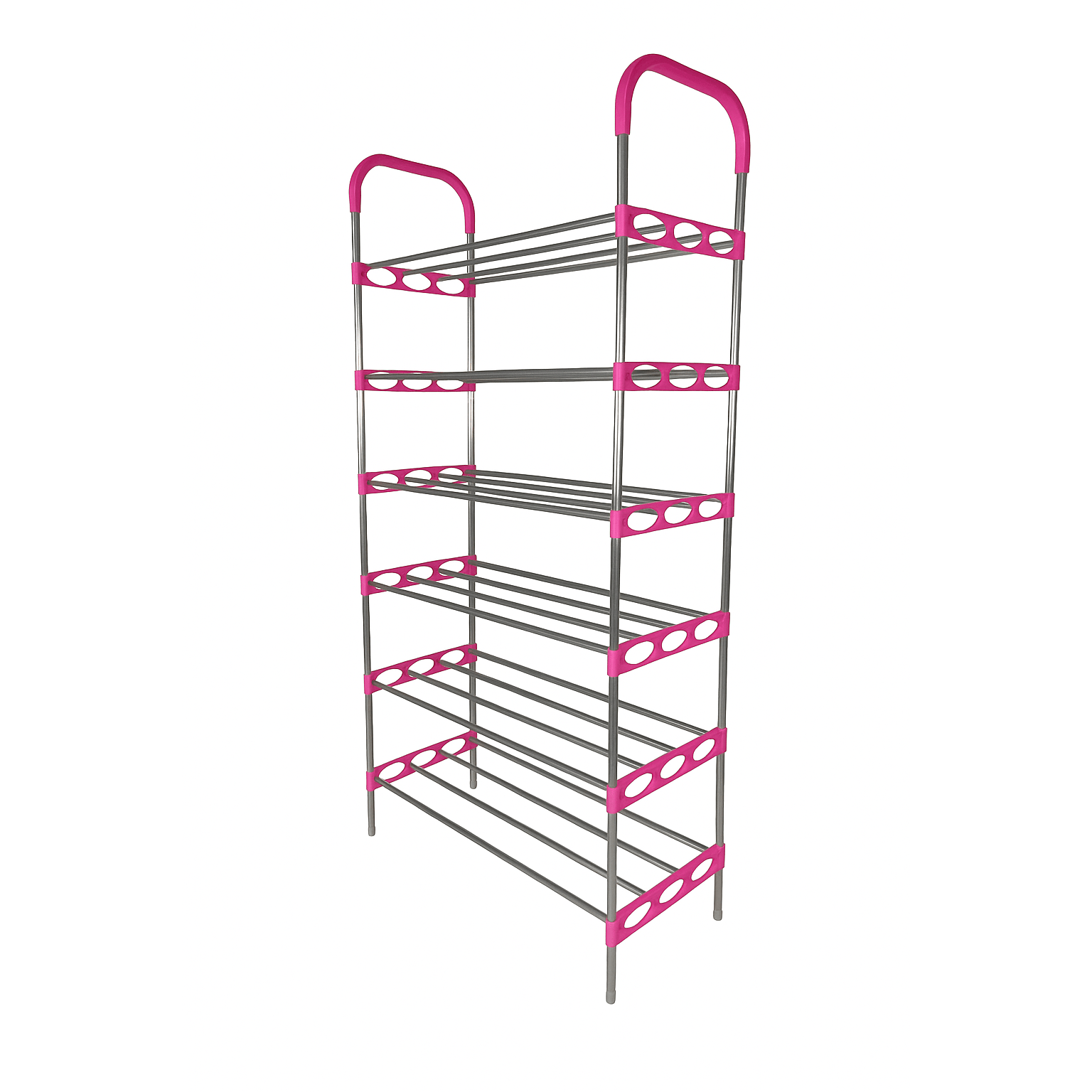 GUNMANSA Nordic Wind Pink 6 Tier 18 Shoe Steel Rack