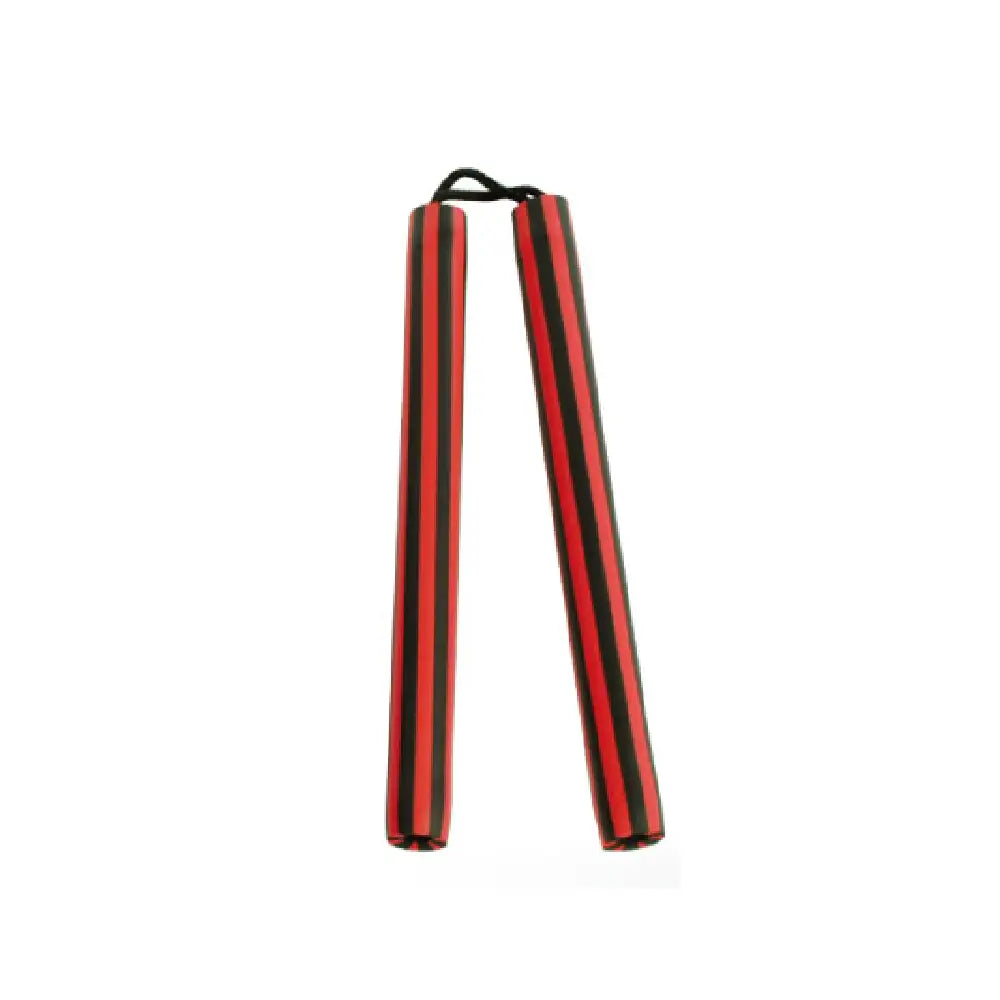 GUNMANSA NUNCHAKU RED-BLACK STRIPE FOAM W/CORD - MA-E124