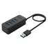 GUNMANSA ORICO 4 Port USB3.0 Hub Black|Micro USB Power Adapter Not Included - Black