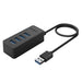 GUNMANSA ORICO 4 Port USB3.0 Hub Black|Micro USB Power Adapter Not Included - Black