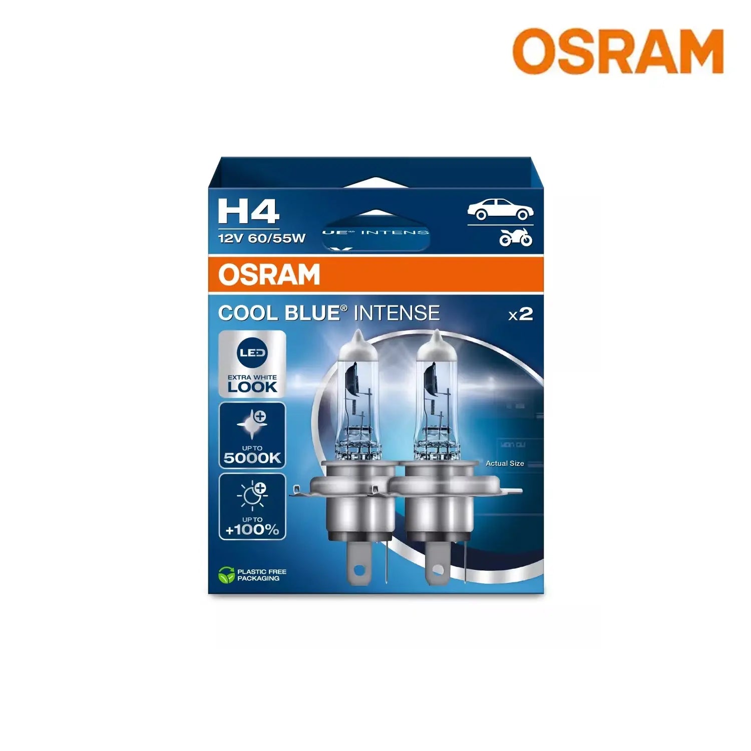 GUNMANSA Osram Cool Blue Intense H4 Bulb Set