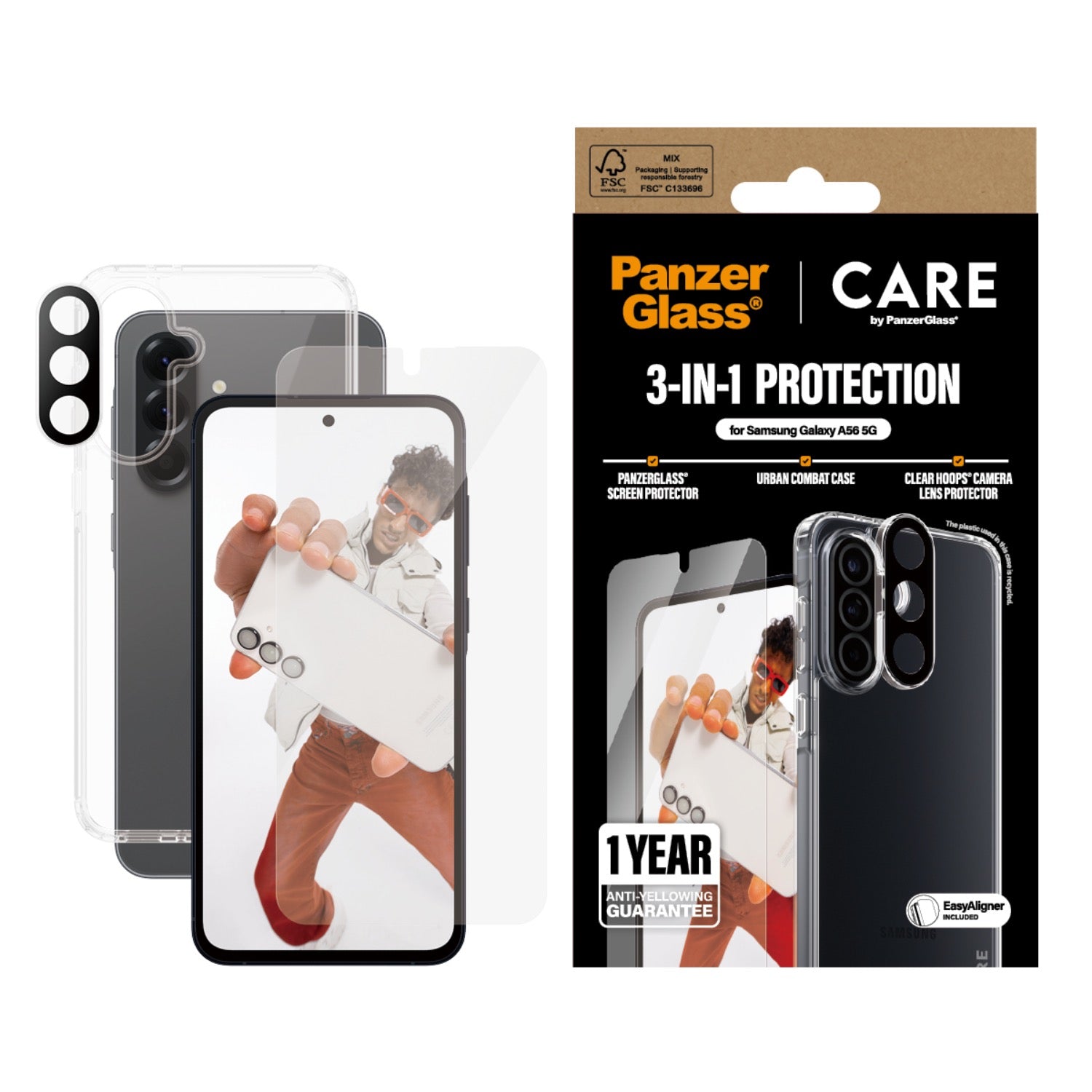 GUNMANSA PanzerGlass 3-In-1 Protection Bundle - Samsung Galaxy A56