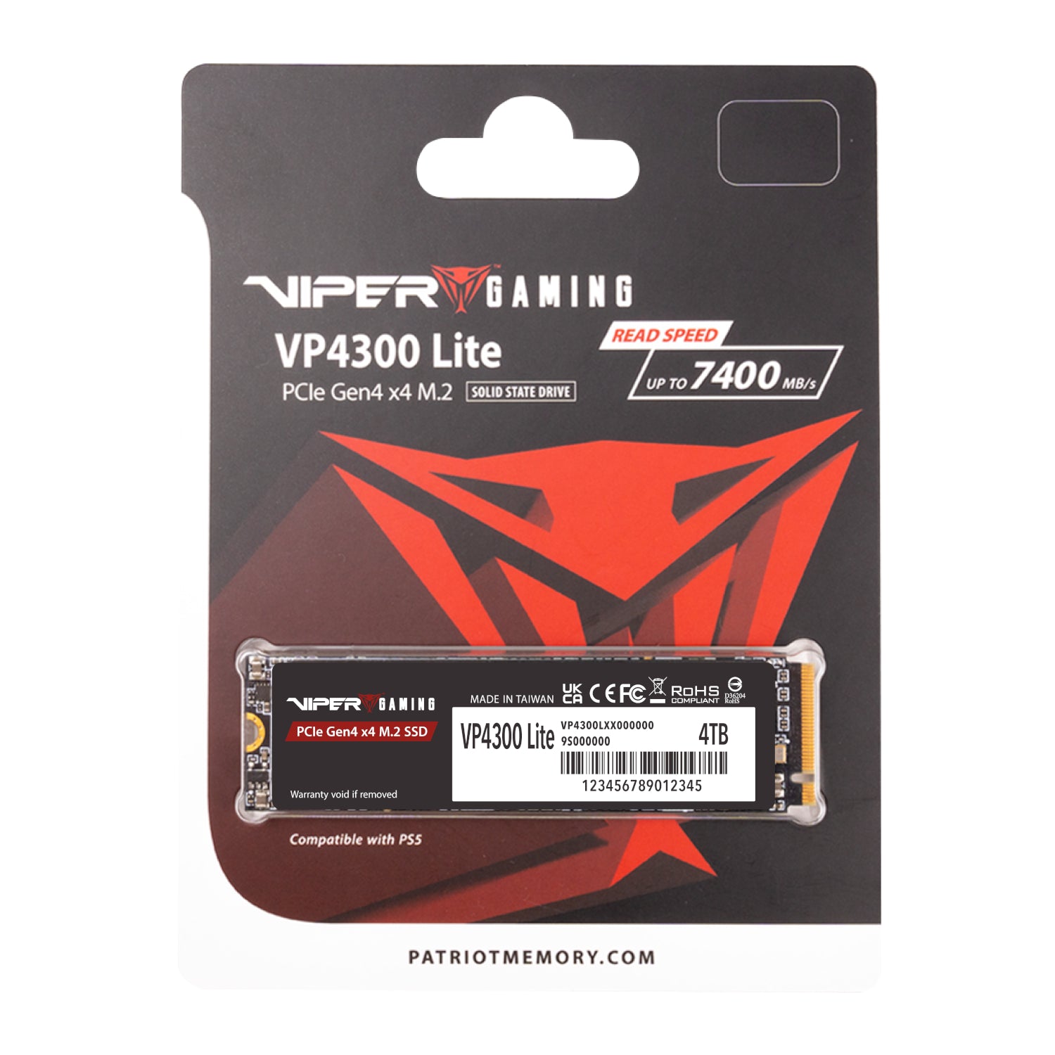 GUNMANSA Patriot VP4300 Lite 4TB M.2 PCIe Gen 4 x4 NVMe SSD