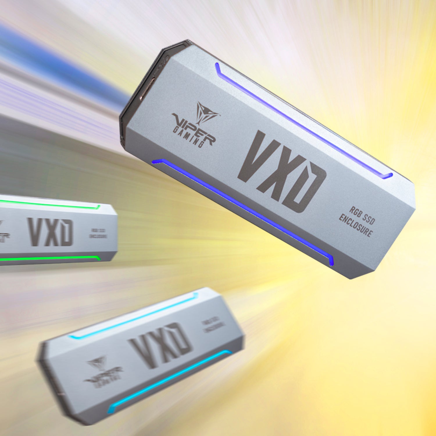 GUNMANSA Patriot VXD M.2 PCIe RGB SSD Enclosure - Silver