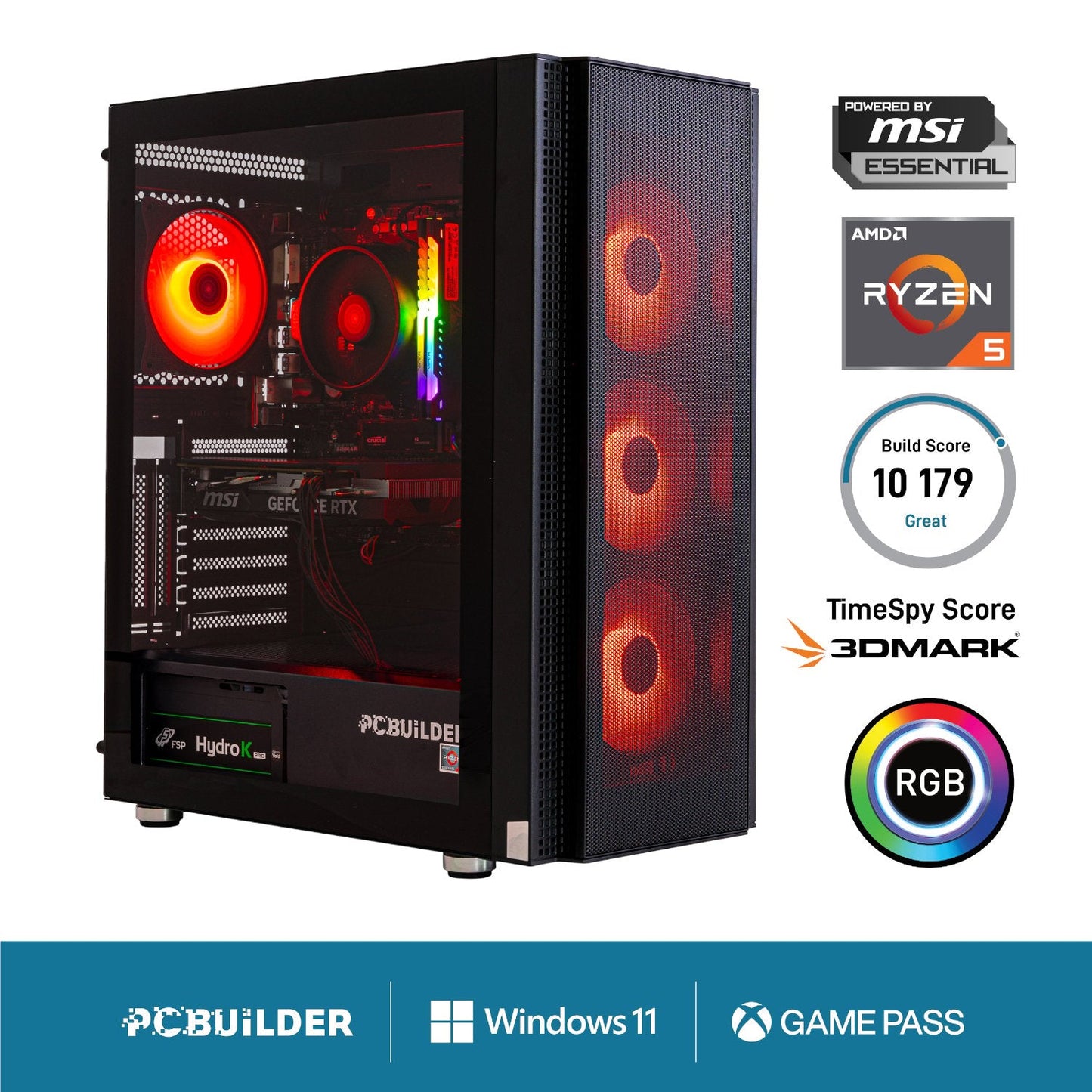 GUNMANSA PCBuilder AMD Ryzen 5 5600X BARRICADE Windows 11 Gaming PC