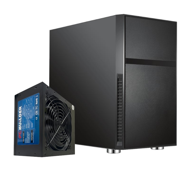 GUNMANSA PCBuilder Black Box Micro-ATX Chassis + 300W PSU