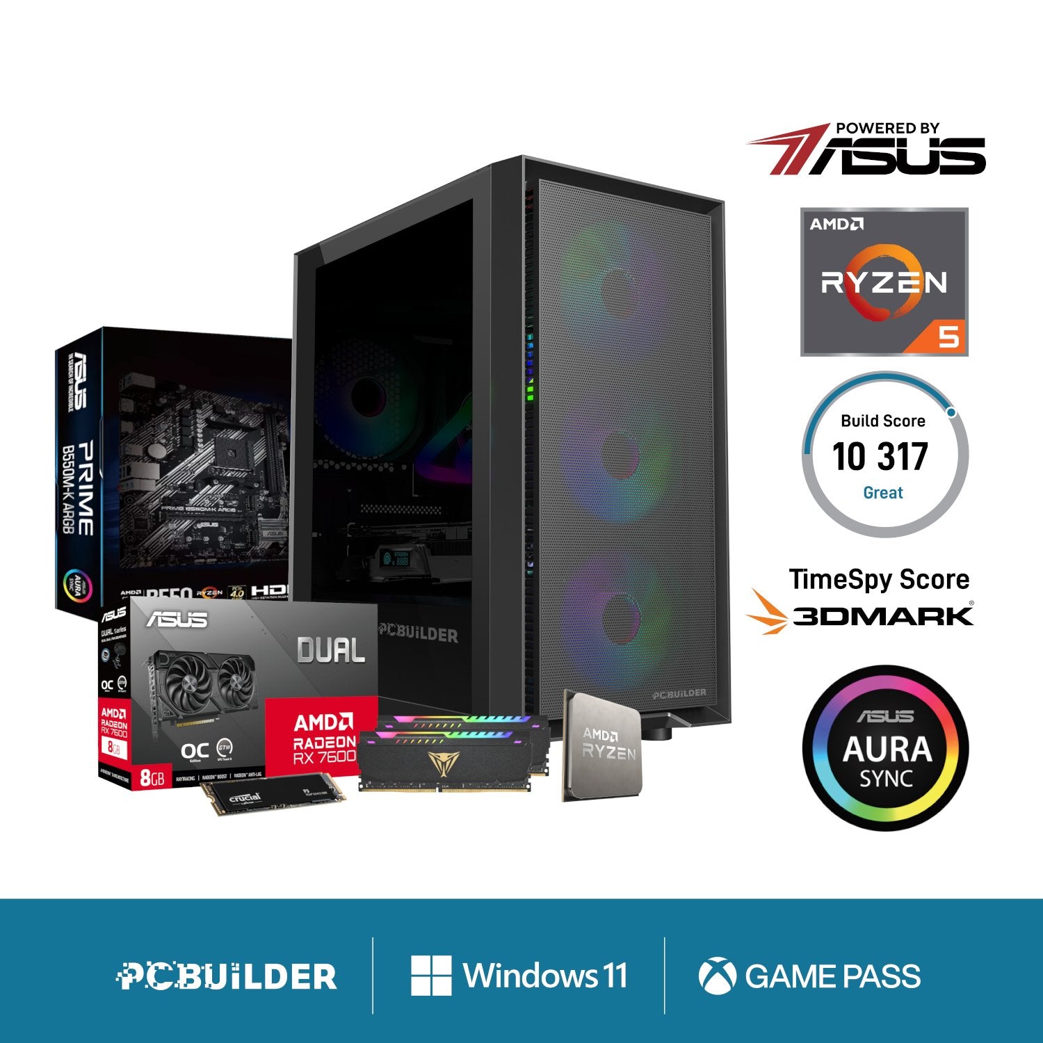 GUNMANSA PCBuilder Ryzen 5 5600X PATHFINDER Windows 11 Gaming PC