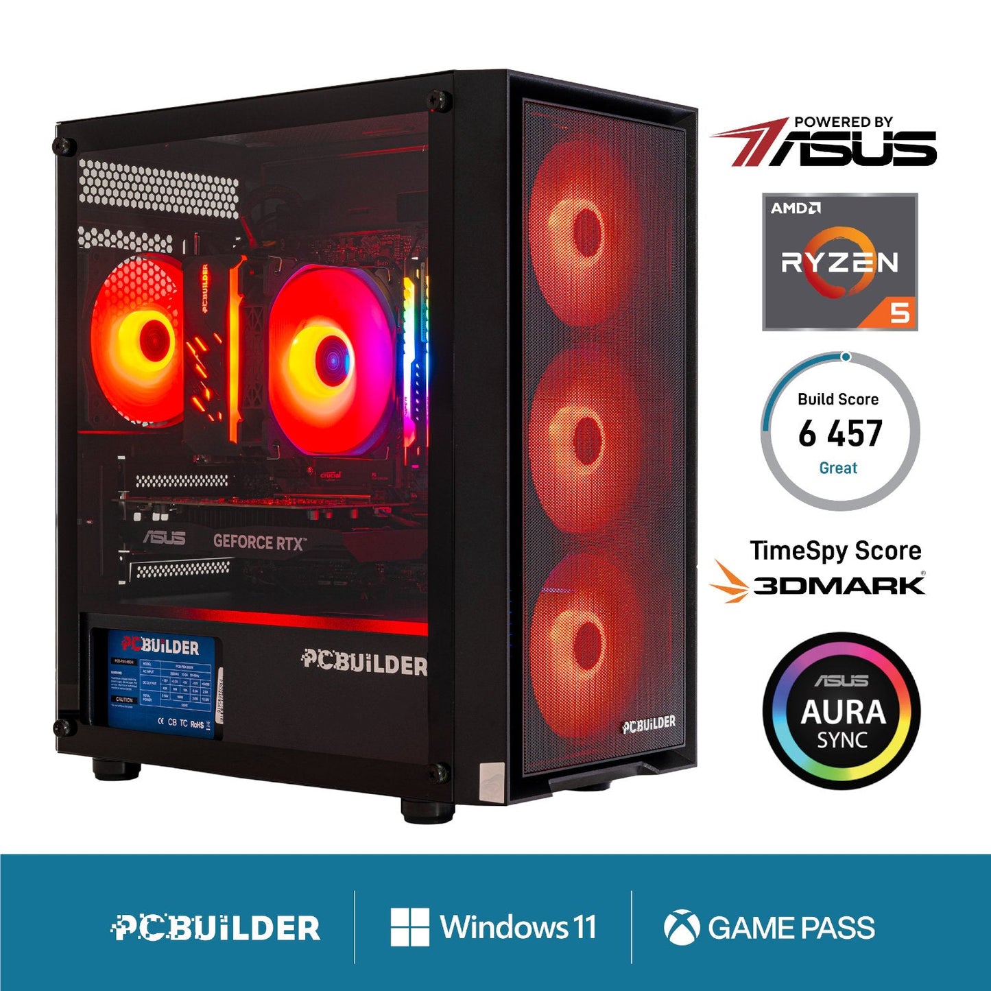 GUNMANSA PCBuilder Ryzen 5 5600X SENTINEL Windows 11 Gaming PC