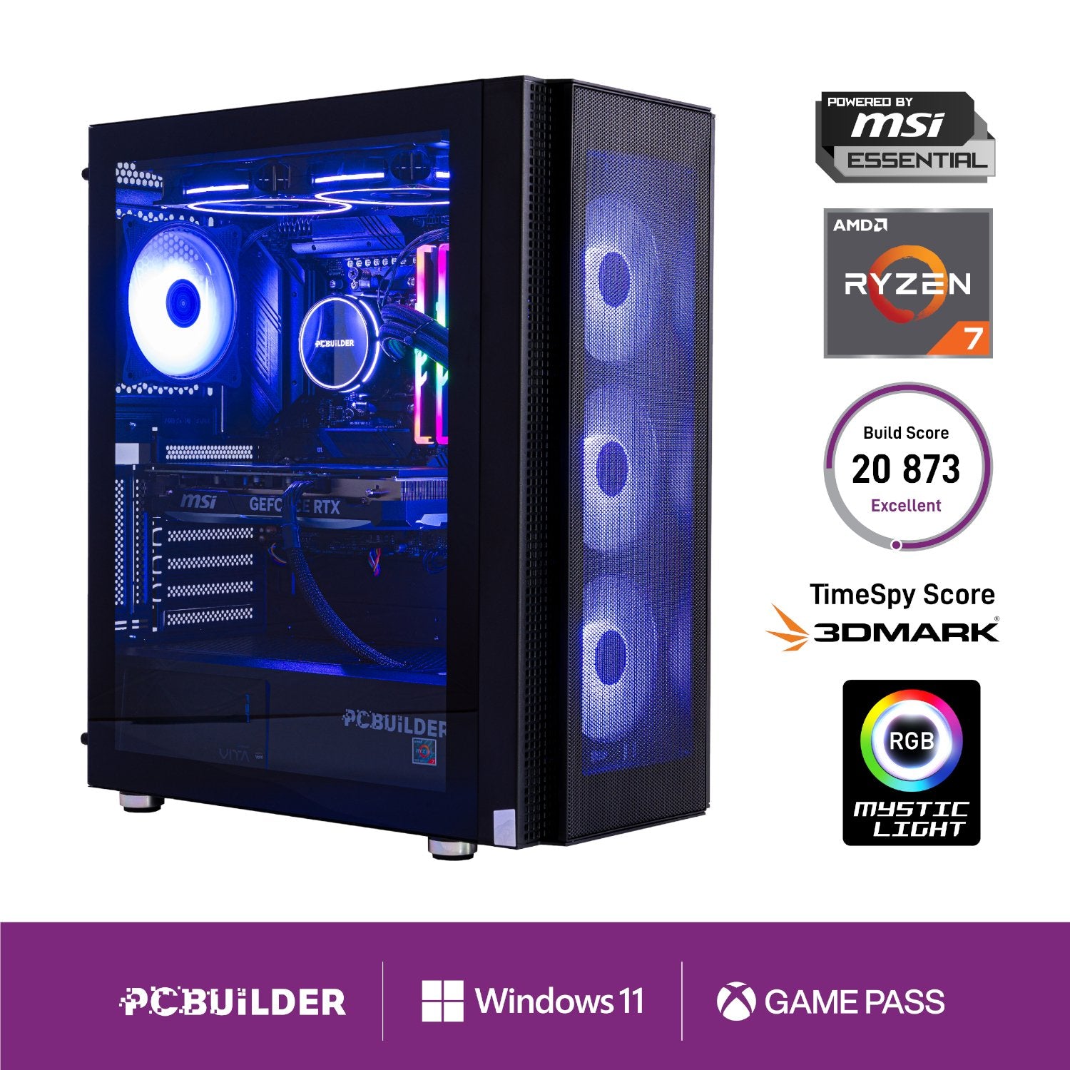 GUNMANSA PCBuilder Ryzen 7 9700X TACTICIAN Windows 11 Gaming PC