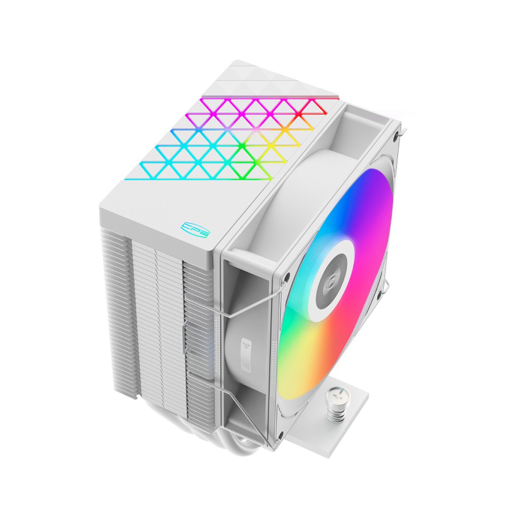 GUNMANSA PCCOOLER CPS - R400 ARGB WH CPU Air Cooler, 4 Heat pipes, vivified minimal fashion, 92mm PWM ARGB fan, TDP 180W, for Intel LGA:115X/1200/1700/1851/AMD AM4/AM5