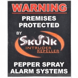 GUNMANSA Pepper Gas Skunk Warning Sign 250 x 210 x 1mm