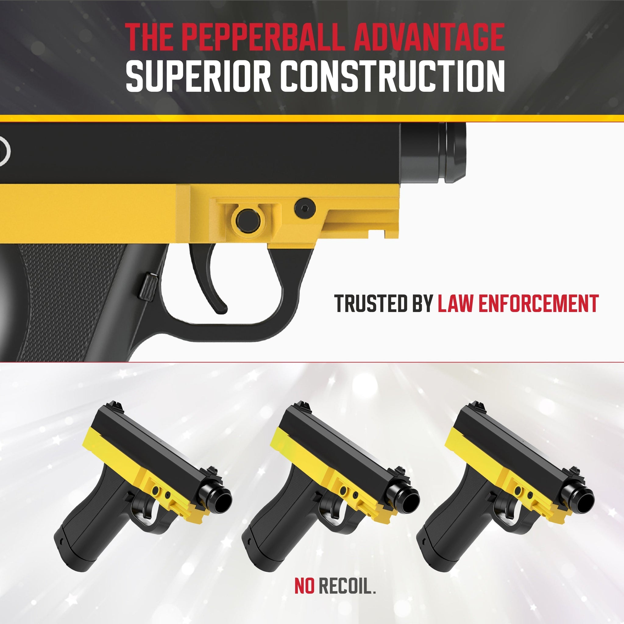 GUNMANSA PepperBall® TCP Paintball Gas Gun (Semi Auto|CO2|6x2|350 FPS|15J|.68 CAL)