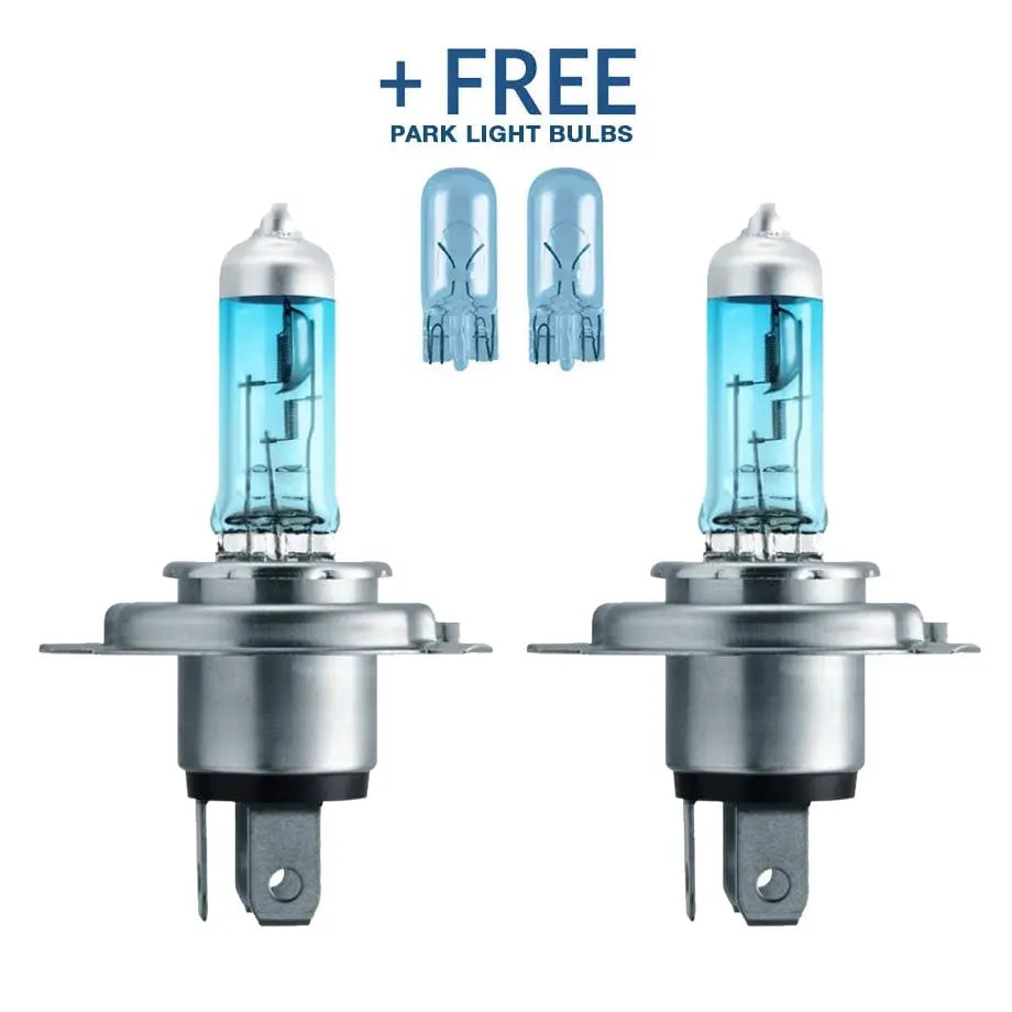 GUNMANSA Philips H4 White Vision Ultra 55W Bulb Set + FREE Park Light