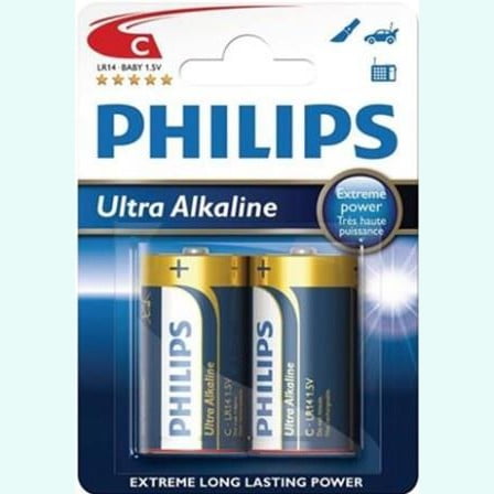 GUNMANSA Philips Ultra Alkaline Battery LR14E2B 2 x Type C