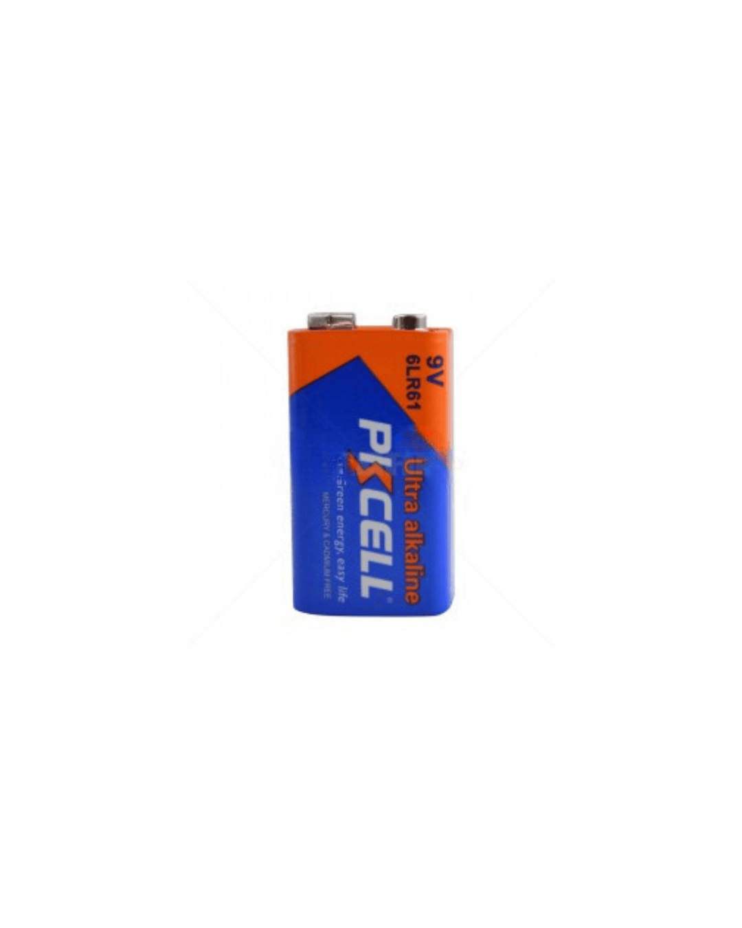 GUNMANSA PKCell Battery 9V Alkaline 48mm x 26mm x 17mm Each