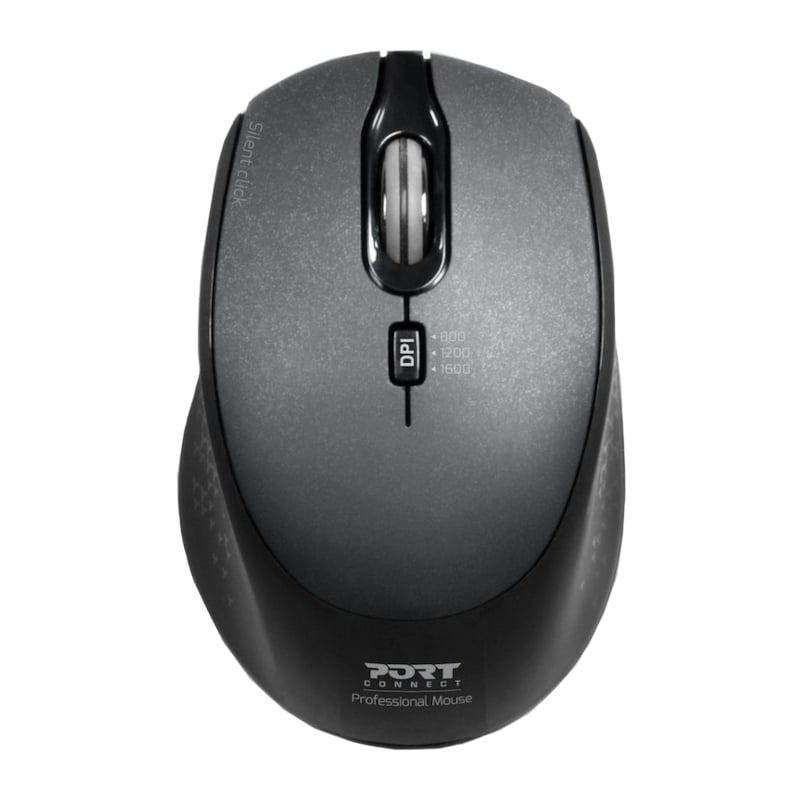 GUNMANSA Port Connect Silent 1600DPI 3 Button Wireless Mouse - Black