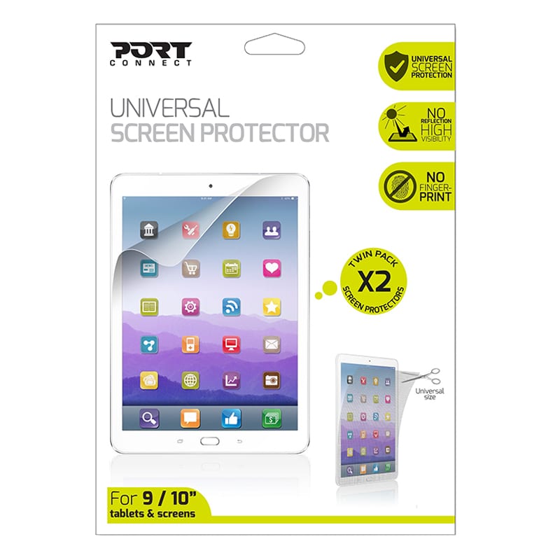 GUNMANSA Port Connect Universal Screen Protector for 11" Tablets Twin Pack - Clear