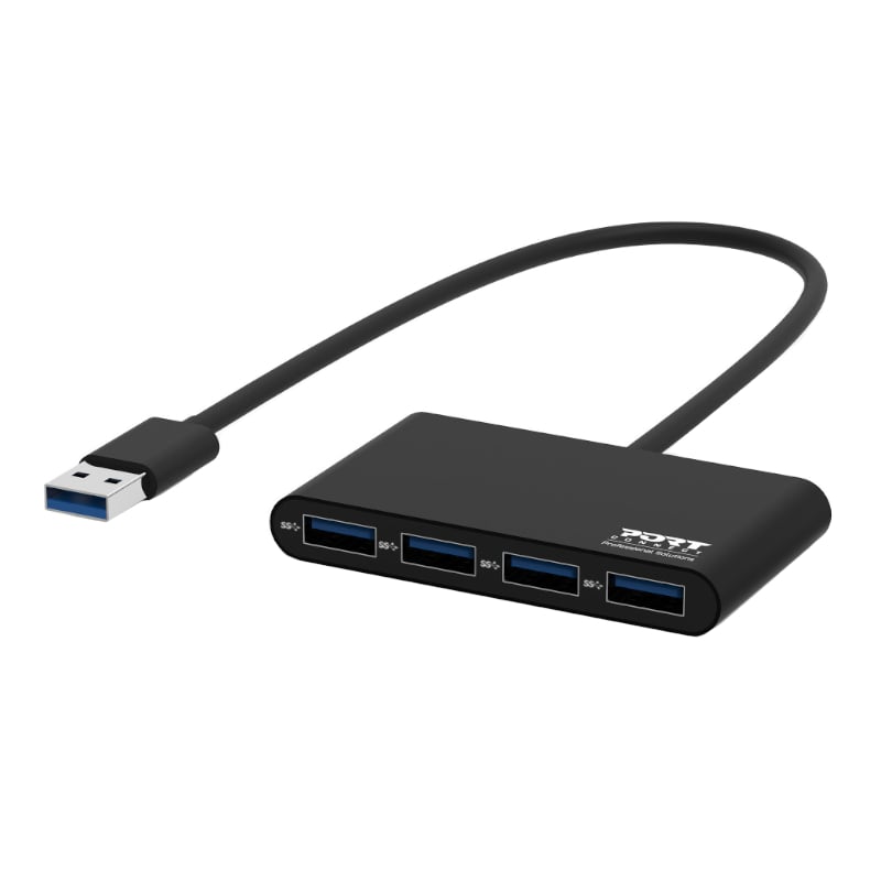 GUNMANSA Port USB3.0 to 4 x USB3.0 5Gbps 4 Port Hub - Black