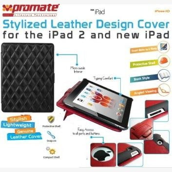 GUNMANSA Promate Black iPose.10-Stylized Leather Design Cover