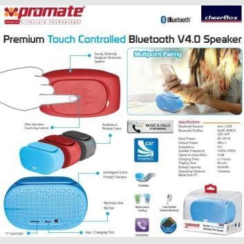 GUNMANSA Promate cheerBox Premium Touch controlled Bluetooth® V4.0